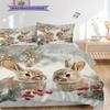 Rabbit Pattern Bedding Quilt Set Quilt Cover Pillowcase Home Decoration Birthday Gift (1 * duvet cover + 2 * pillowcase, without core)