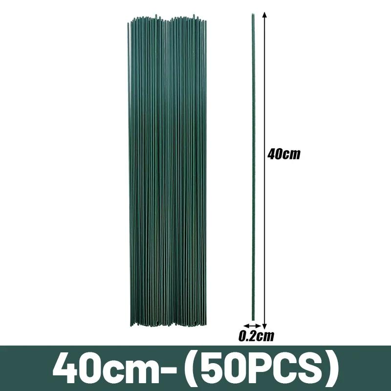 Green Flower Stem Sticks Plastic-clad Iron Stem For DIY Rose Flowers Head Stick Rods Bouquets Arrangement Wrapping And Crafts