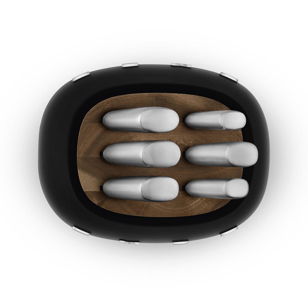 Block With A Set Of 6 Knives, Black, Smeg 50' Style, 1 Pc
