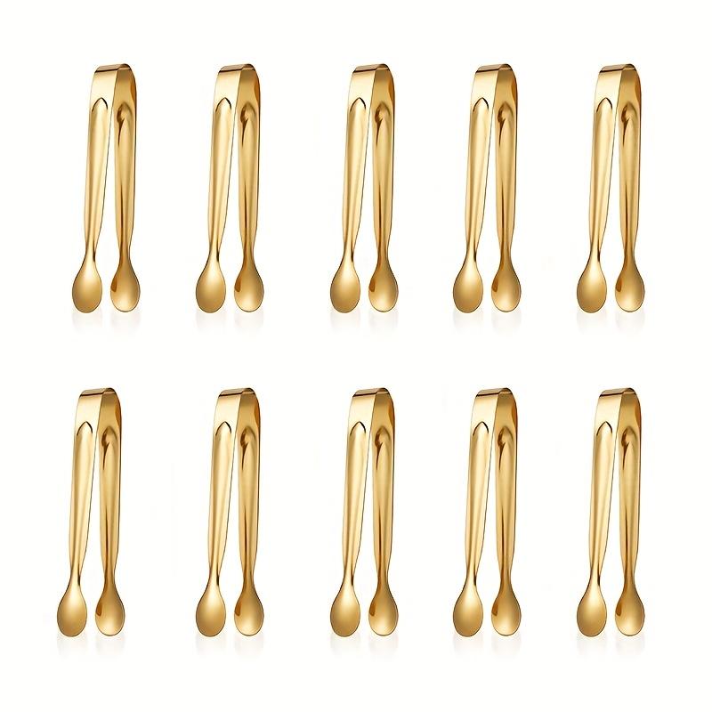 10pcs Stainless Steel Mini Tongs Set, Durable for Snacks, Cheese, Ice Bucket, Appetizers, Candy and Ice, Perfect for Buffet Bars and More