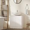 Under-Sink Cabinet Bathroom Cabinet with 2 Doors Adjustable Shelf for Sinks with or Without Pedestal 60x30x59.8 Cm White