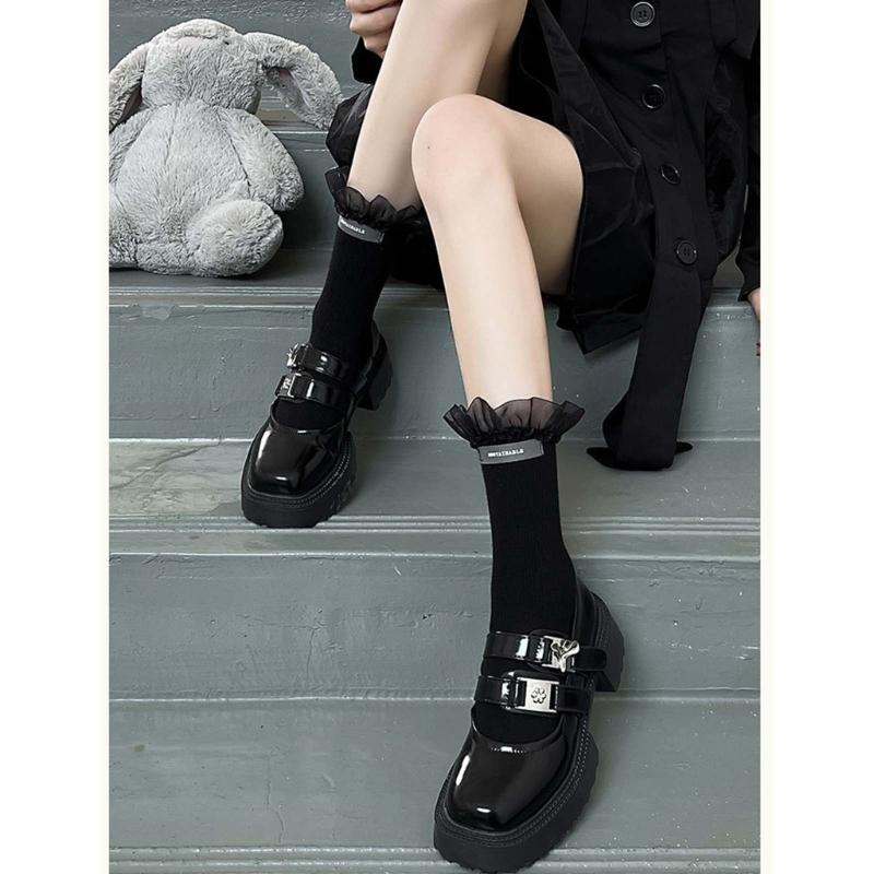 Women's Summer Ankle Socks Summer Crew Socks Lace Middle Tube Socks Japanese Style Cute Boot Socks Streetwear Gift