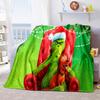 Christmas Gift Comedy Movie How the Grinch Stole Christmas Blanket Home Warming, Four Season Bed Decoration Sofa Cover Flannel Throwing Blanket K5