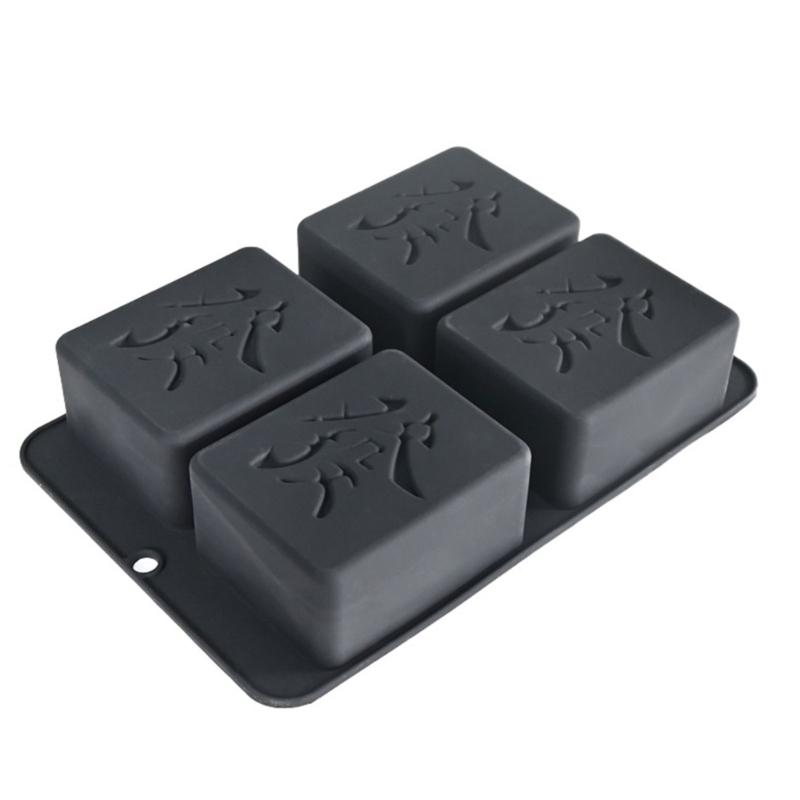 4/9 Cavity Lucky Mahjong Cake Molds Heat Resistant Silicone For Mousses Chocolate Candle Creative Baking Supplies Chinese Cultural Theme