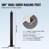 Glass Clamp 35.83" H Railing Bracket for 0.39 "-0.47 " Glass Black Black