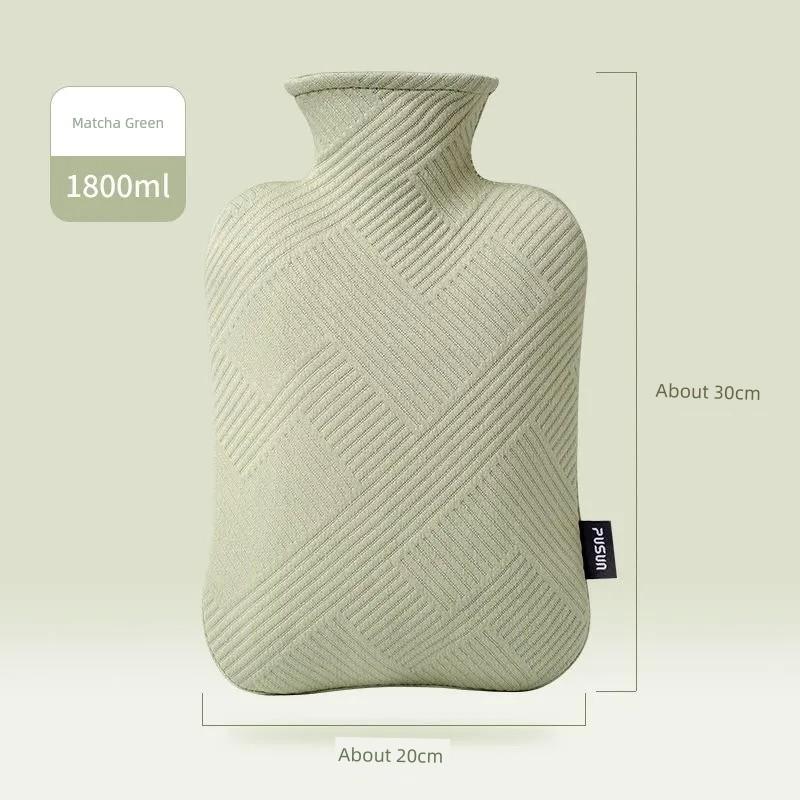 Pushun Pvc Hot Water Bottle, Water-Filled Warm Water Bag, Water-Heated Hand Warmer, Water-Filled Hot Compress, Warm Belly, Warm Waist, Warm Bed