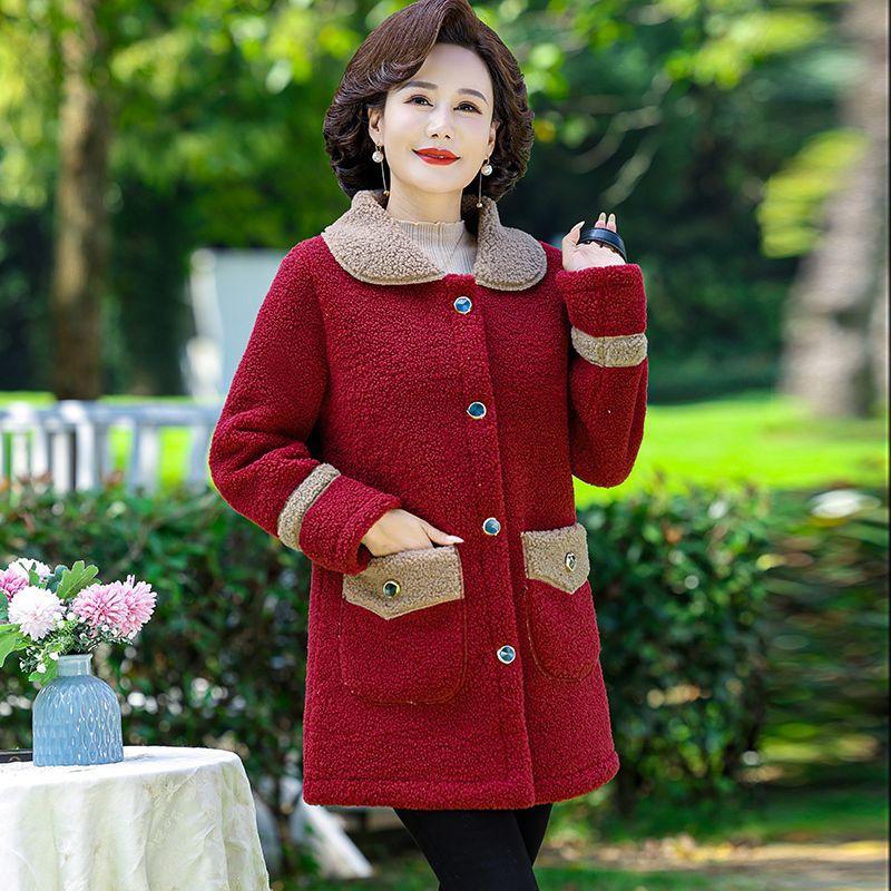 Women Corduroy Jackets Winter Solid Loose Outwaer Female Casual Middle-aged Thicken Warm Female Overcoats