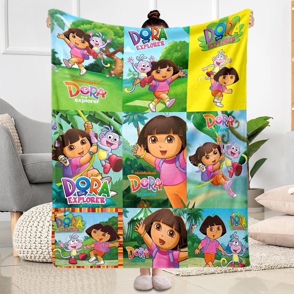 Dora Explorer Blanket Soft Warm Cozy Great for Sofa Couch Bedding Four Seasons Universal Digital Print Ideal Gift for Friends Family Couples Picnic