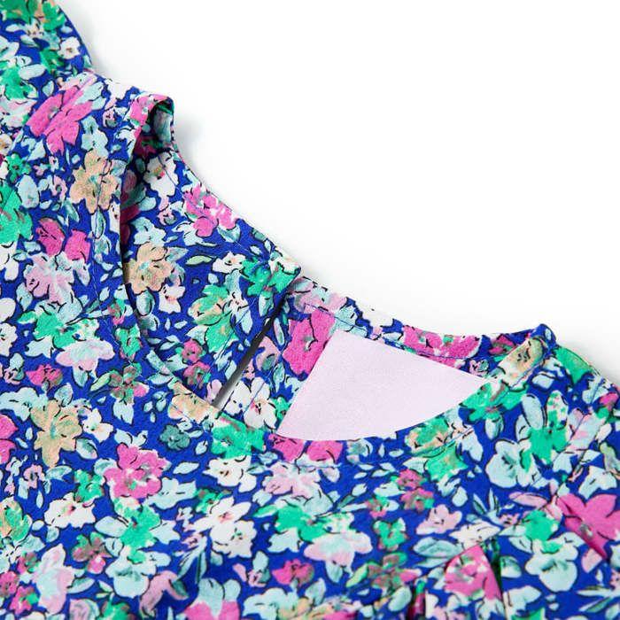 Robe pour enfants à manches à volants bleu cobalt 92/104/116/128/140