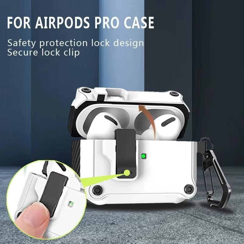Case for AirPods Pro 3 with Carabiner Lock Design with Cleaner Kit for AirPods Pro 3 Full Body Protective Case for AirPods Pro 3