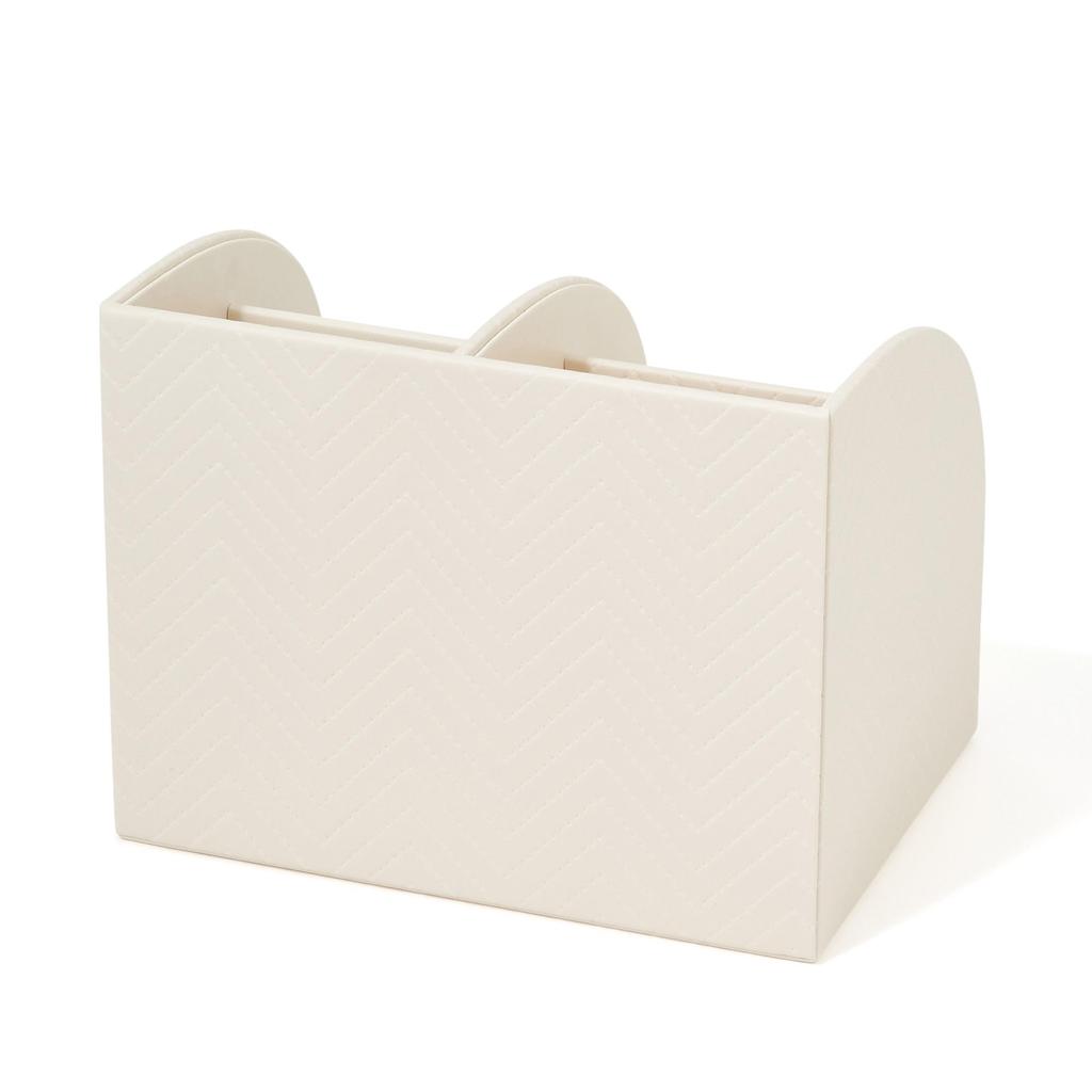 Francfranc Quilted Desk Organizer L Ivory Desk Storage Tabletop Storage Accessory Case Drawer