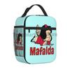 Funny Mafalda Insulated Lunch Bag for Women Kids Resuable Cooler Thermal Lunch Box Portable Bento Tote for Work School Picnic