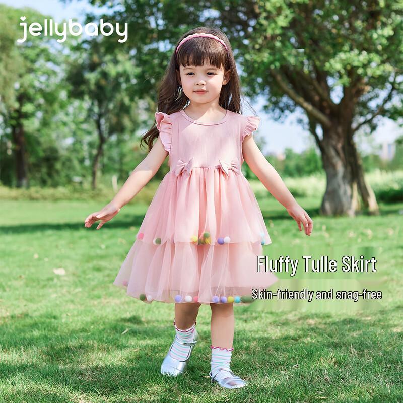 Летнее платье-принцесса для девочек JELLYBABY с 3D-помпонами 130