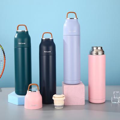 1Pcs Thermal Wasser Flasche Einfache Griff Vakuum Flaschen Nette Thermos Flasche Tee Milch Kaffee