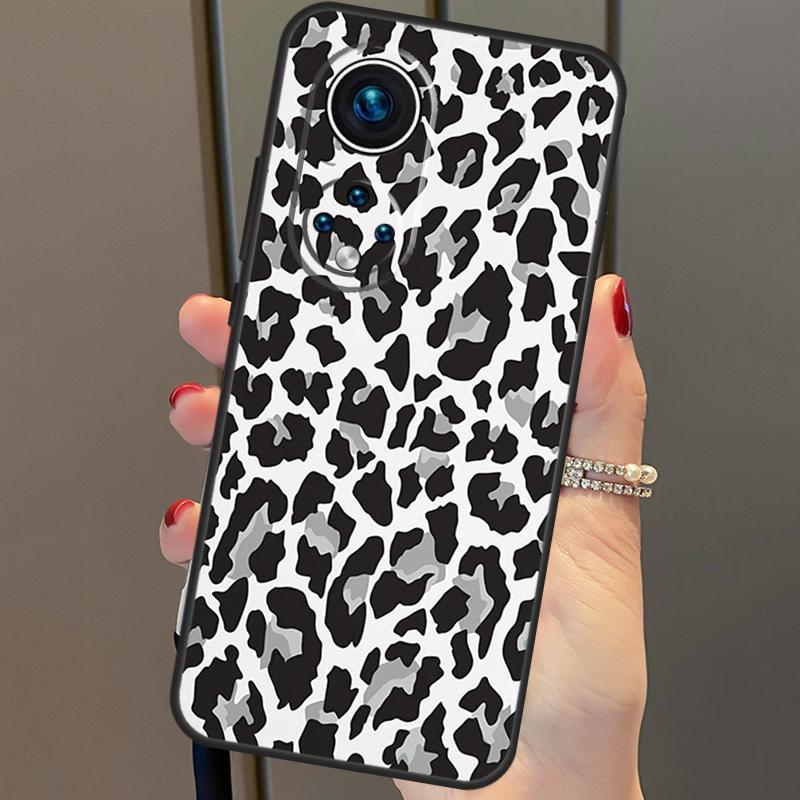 Leopard Print Black Cheetah Pattern Cover For Honor 50 Lite Case For Huawei P20 P30 P40 Pro Nova 9 5T P Smart 2021 8X 9X 10i