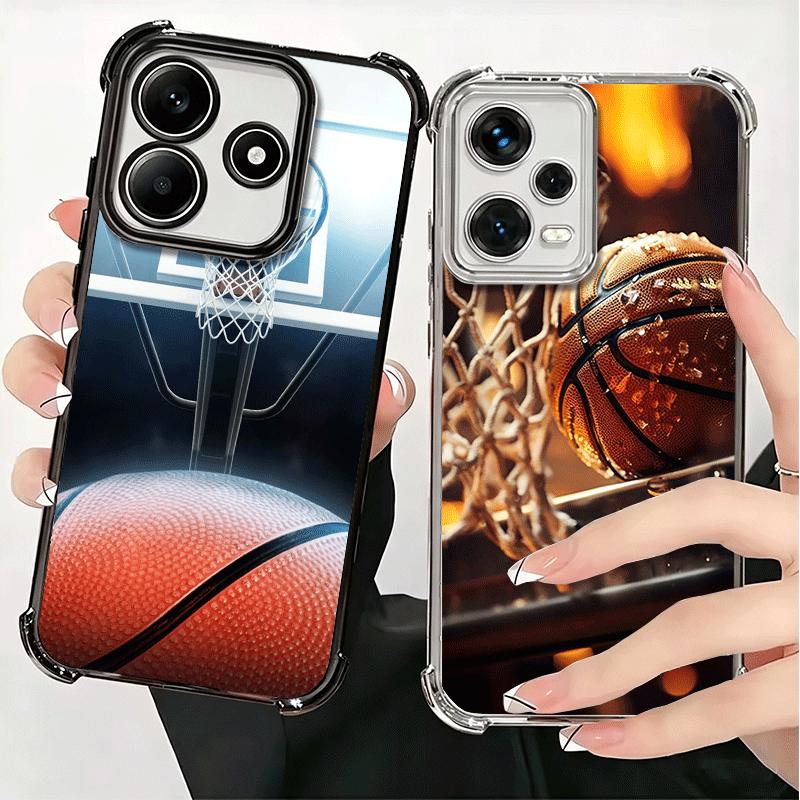 Basketball Basket Sports Plating Phone Case For Xiaomi Redmi Note 14 15 Pro Plus 13 12 11 11S 11T 10 9S 9 5G Anti-Fall Airabag C