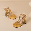 Women's High-heeled Sandals Summer New Sexy European and American Style Waterproof Table Large Size Open-toed Sandals