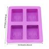 Party Dessert Silicone Mold Tree Shape 4 Hole Square Soap Mold Crafts Chocolate Cake Molding Handmade Tools 2025