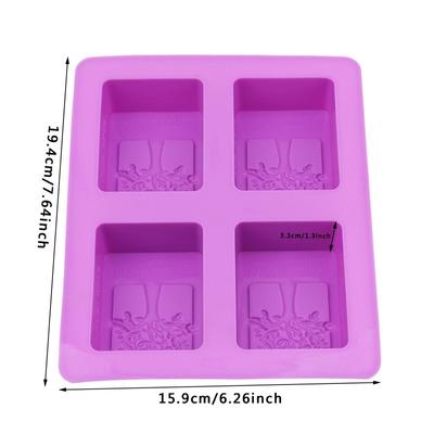 Moule en Silicone pour Dessert de Fête Forme d'Arbre 4 Cavités Moule Carré pour Savon Artisanat Moulage Gâteau Chocolat Outils Faits Main 2025