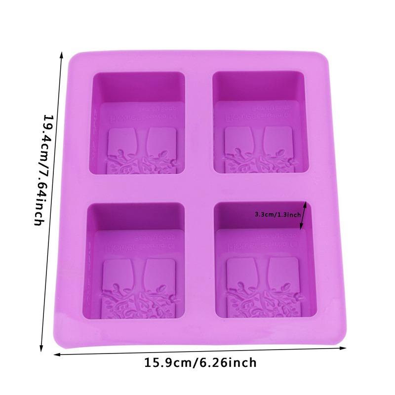 Party Dessert Silicone Mold Tree Shape 4 Hole Square Soap Mold Crafts Chocolate Cake Molding Handmade Tools 2025