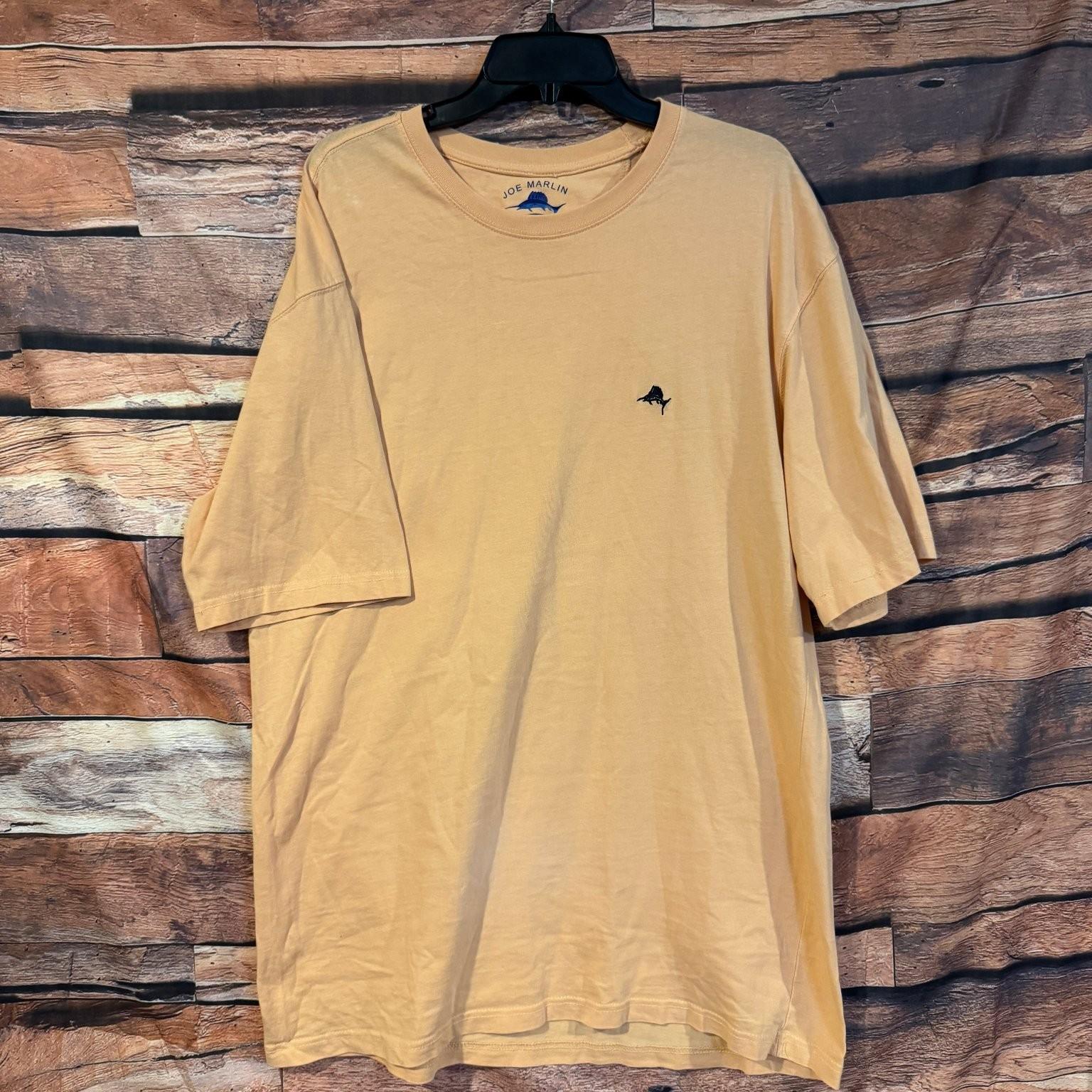 Joe Marlin Men s Light Orange XL 100% Cotton Embroidered Logo Crew Neck Unisex T-Shirt XXL