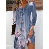QICED Fashion Autumn Winter Long Sleeve V-Neck Casual Dresses
