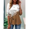 Women's T Shirt Crew Neck Long Sleeve Tunic Graphic Butterfly Plants Vintage Stylish Classic Regular Tops