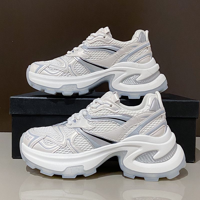 Dad shoes women's spring and autumn new little white shoes women's height-increasing mesh breathable casual sports shoes