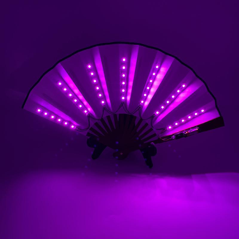 10-Inch LED Luminous Folding Dance & Disco Fan for Bodybuilding, Bars, and KTV Atmosphere