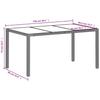 Garden Table with Glass Top Light Grey 150 x 90 x 75 cm Poly Rattan