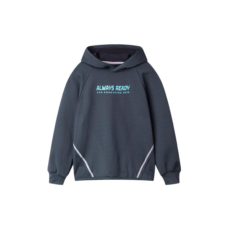 EBAER Unisex Kids Airflow Grid Fleece Hooded Sweatshirt 140