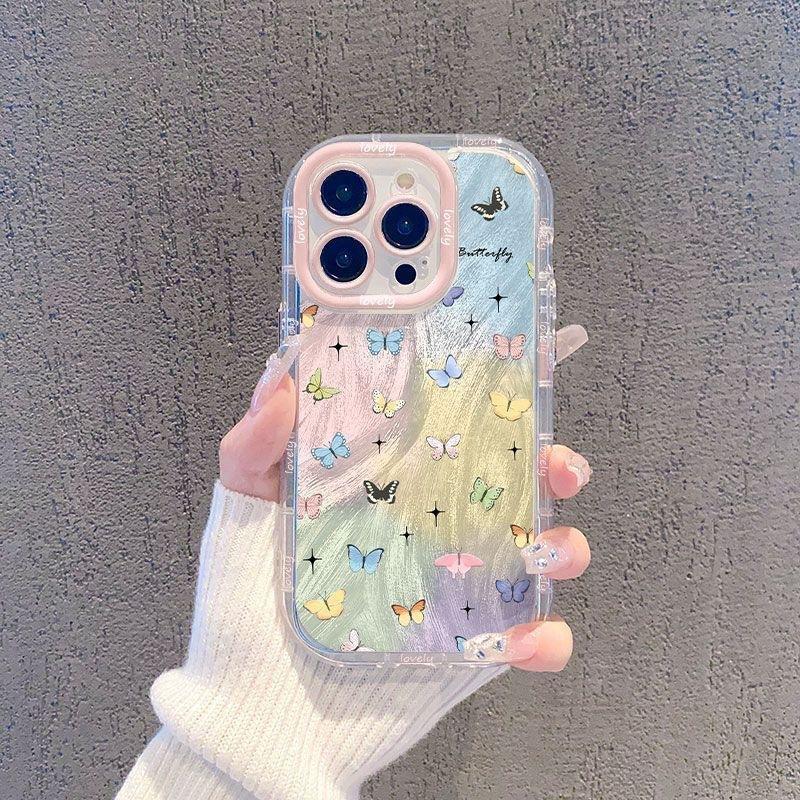 

Feathery Colorful Butterfly Apple Phone Case 16 15PROMAX14 14promax Niche 13PR0 12 Full Package Apple 16PLUS