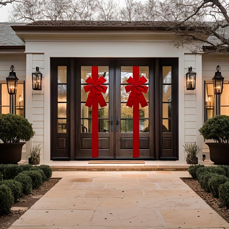 1/2pcs Christmas Door Hanging Bow Decoration Large Red Ribbon Festive Front Door Atmosphere Access for New Year Birthday Decor
