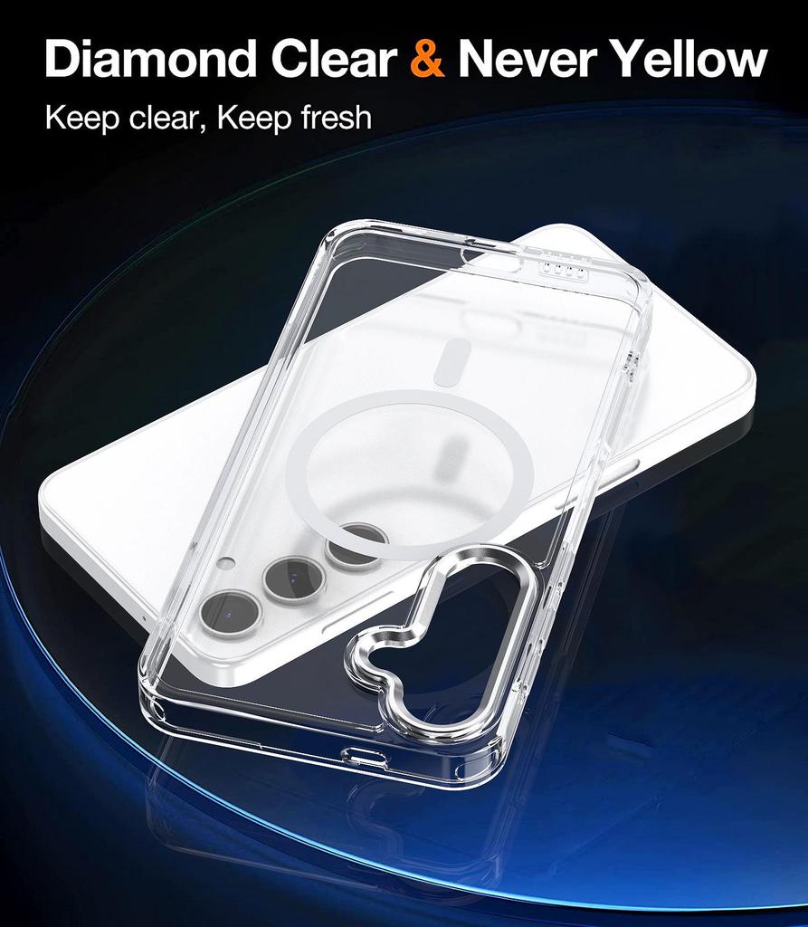 Samsung A17 Bright Shadow Magnetic Case - Transparent, Full Coverage, Drop-Proof, Protective A36 A26 A56 A07 A16 Model.