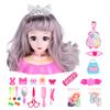 25Pcs Play House Toy Hairdressing Makeup Doll Head Styling Set with Combs Scissors