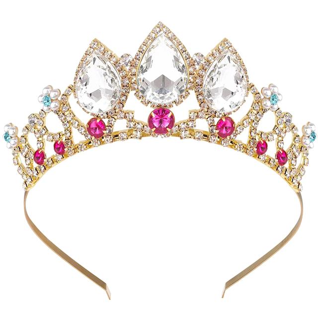 Romantic Butterfly Shape Princess Crown For Girls Handmade Rhinestone Tiara Pearl Headband For Birthday Wedding Model Catwalk