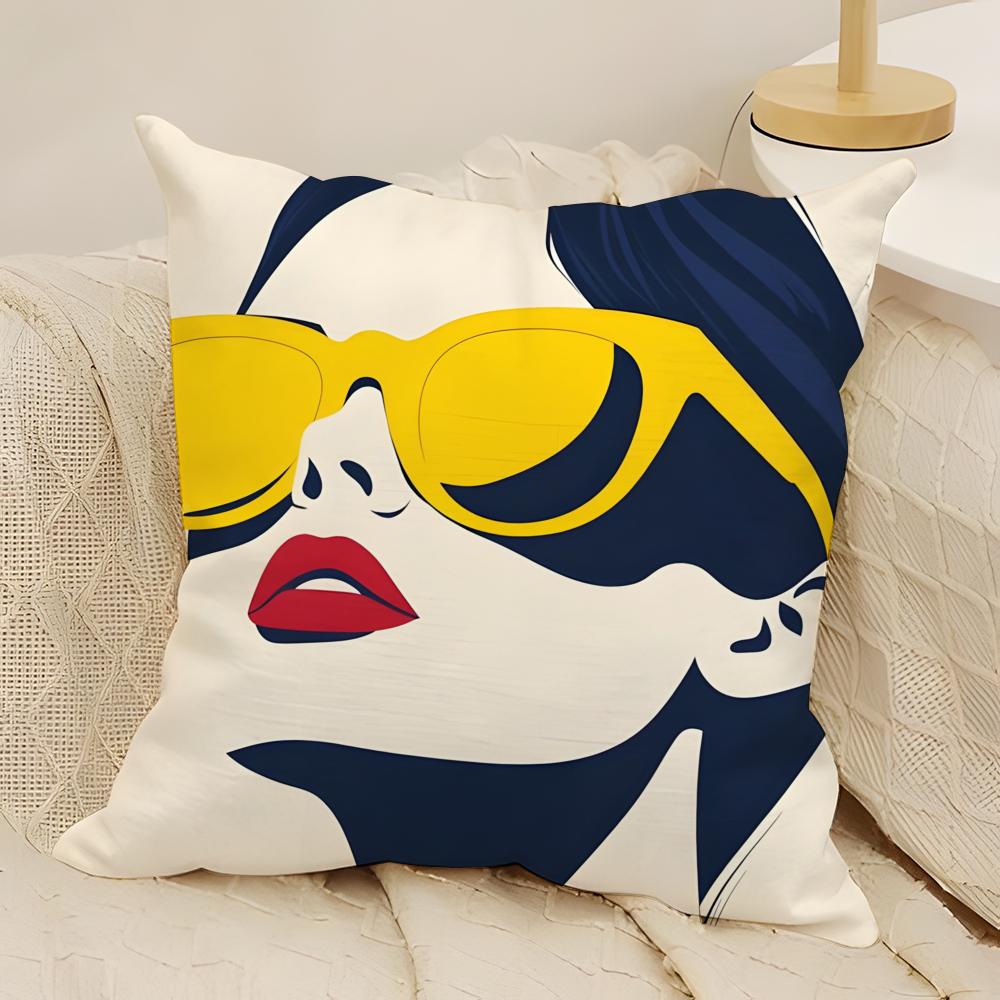 AAudrey HHepburn Fashion Prin Pillow Case Natural Linen DoubleSided Printing Sofa Home Decor Cushion Cover