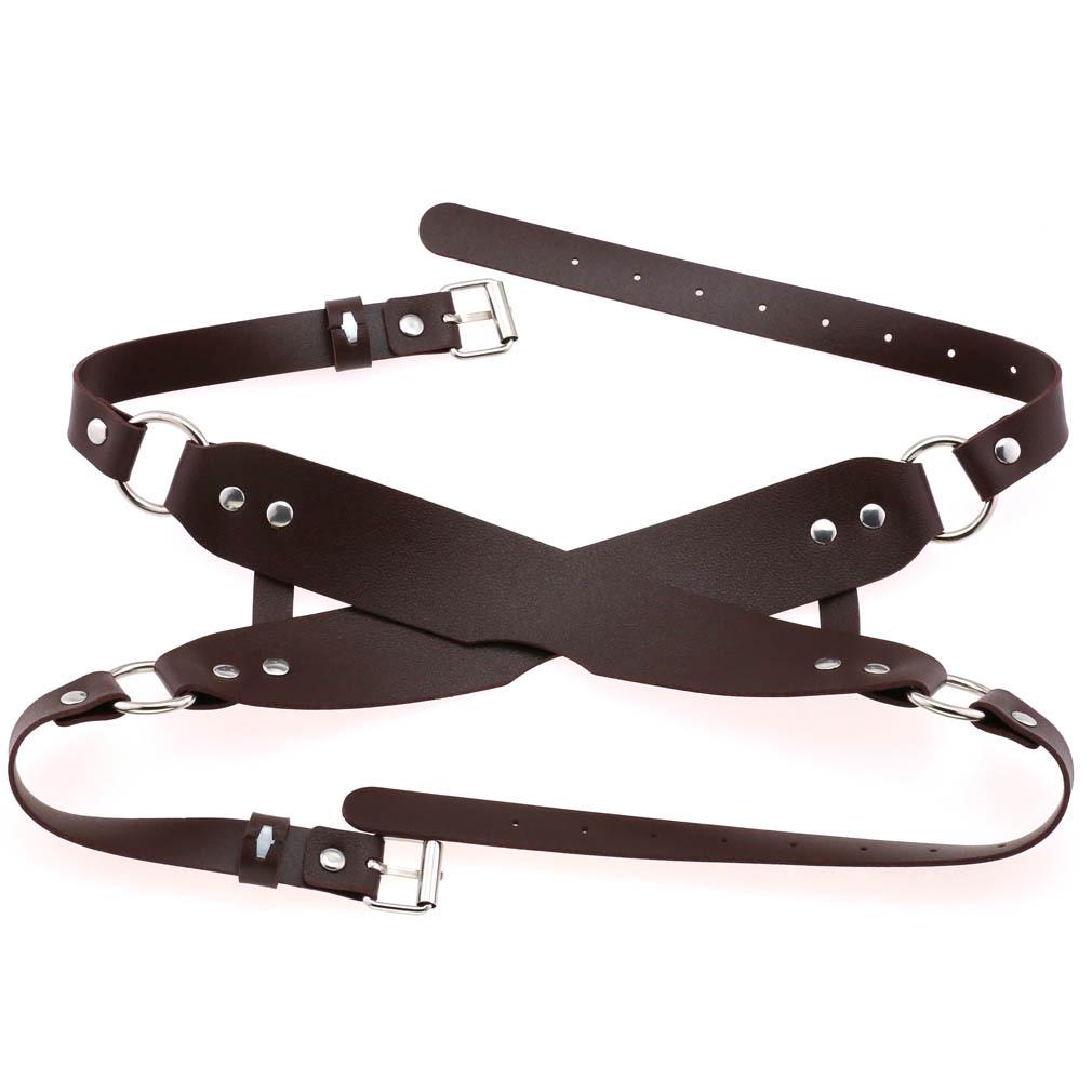 

Готическая аниме косплей кожаная маска-повязка на глаза с крестом темный кофе