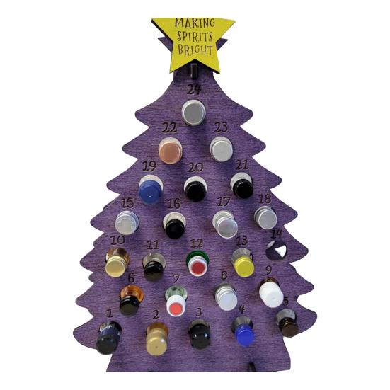 Yousheng Wooden Christmas Tree Wine Rack 24 Days Advent Calendar Wine Bottle Holder Adult Christmas Tree Countdown Decoration for Countertop Bar Decor