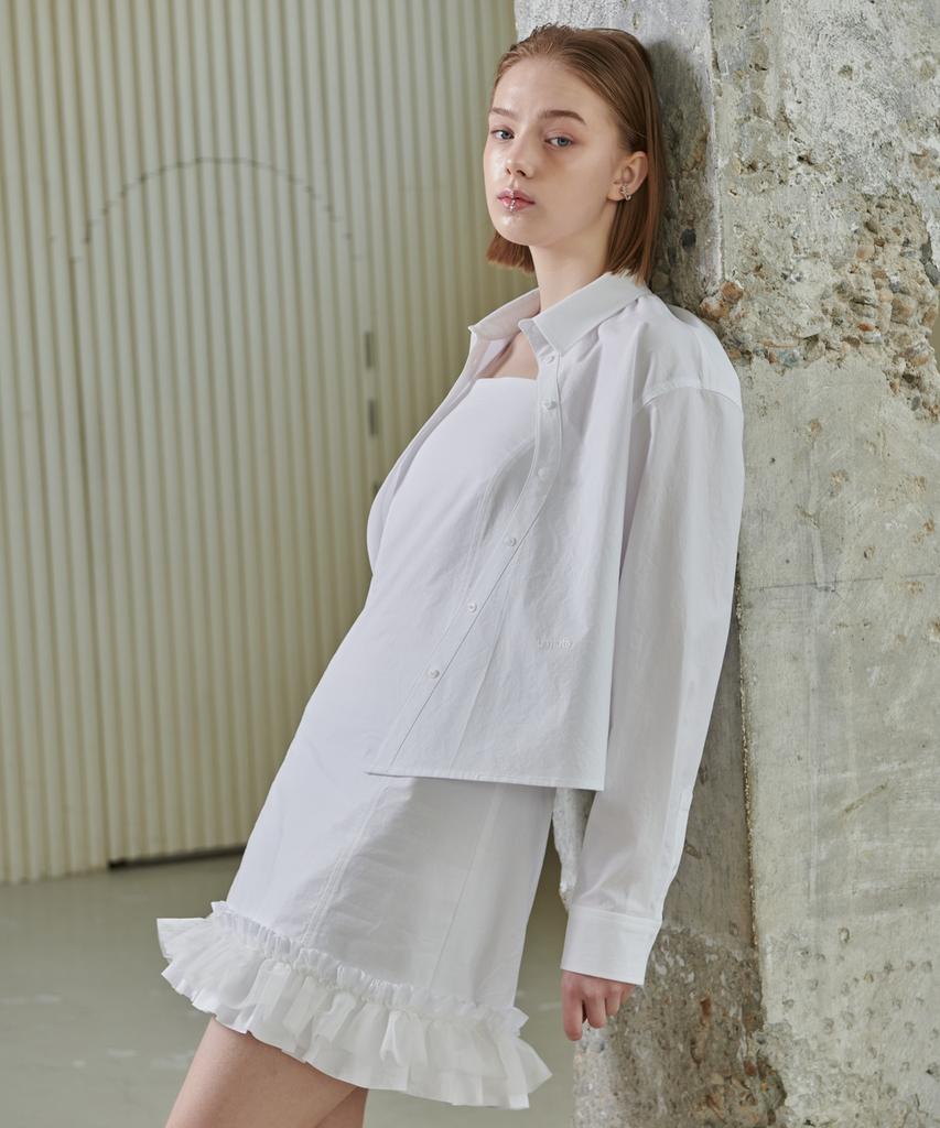 Eonmyuteu Ruffle Hem Mini Dress_White