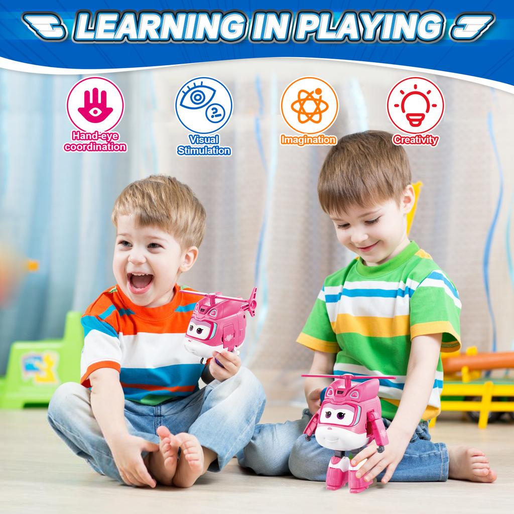 Super Wings S8 NOU Dizzy 5 Inch Transformabil Transformare de la Avion la Robot în 10 Pași Figurine de Acțiune cu Deformare Jucării pentru Copii