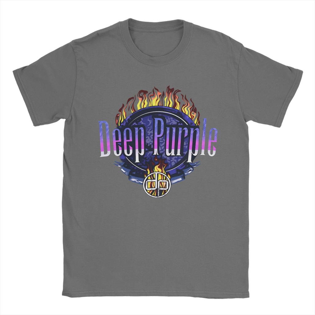 Deep Purple band  TShirt Unisex  Vintage Cotton Tee Shirt Round Collar Short Sleeve T Shirts Printing Clothing