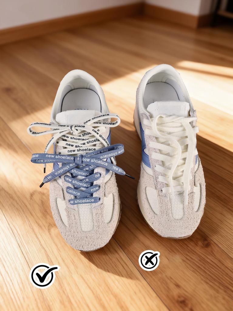 Dual-Color Letter Print Shoelaces Fashion Decorative Flat Shoe Strings Trendy Custom Upgrade Laces for Vintage Athletic Footwear