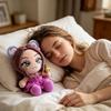Soft Plush Stuffed Doll Toy with Animal Ear Hood Sitting Position Fabric Material Suitable for Children and Collectors