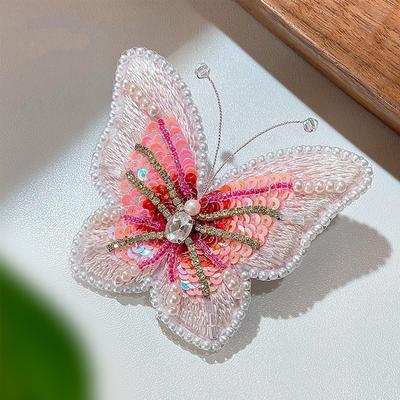 DIY Stickerei Schmetterling Set Brosche DIY Perlenstickerei Set Anfänger Stickset Komplettes Bastelset für Anfänger