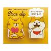 Pine Book 2-Way Clear Clip - Calico Cat & Tabby Cat 2 (3.5 x 3 x 2 cm) FC00079