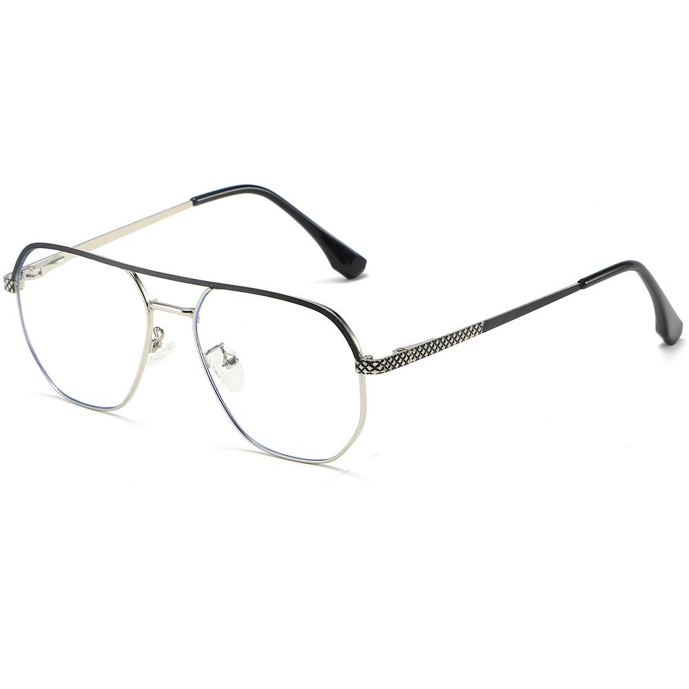 Double Bridge Men's Fashion Glasses - High-End Blue Light Blockers for a Personalized, Casual Look