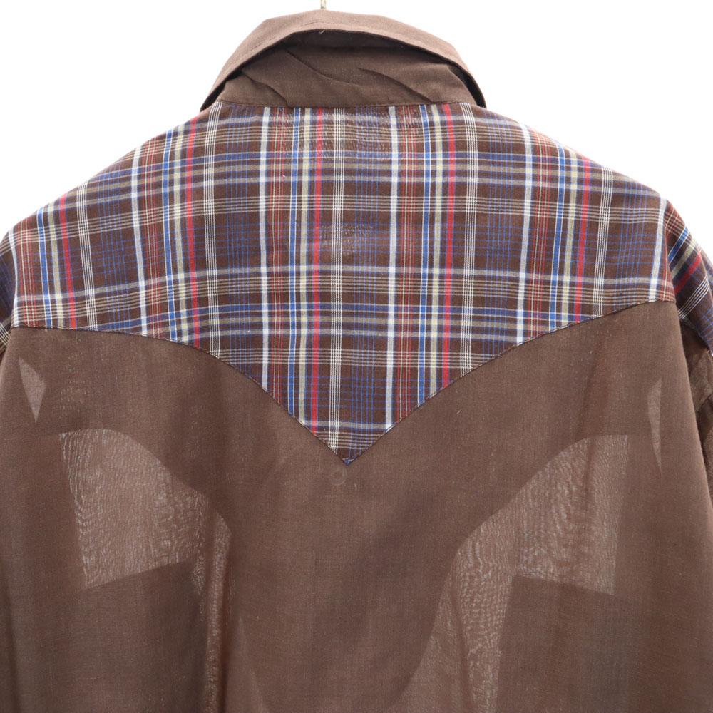 H BAR C 70s vintage Long sleeve Western shirt Brown Men's Used