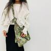 Fashion Retro Floral Print Bag Large-Capacity Corduroy Shoulder Bag Casual Small Fresh Canvas Crossbody Bag