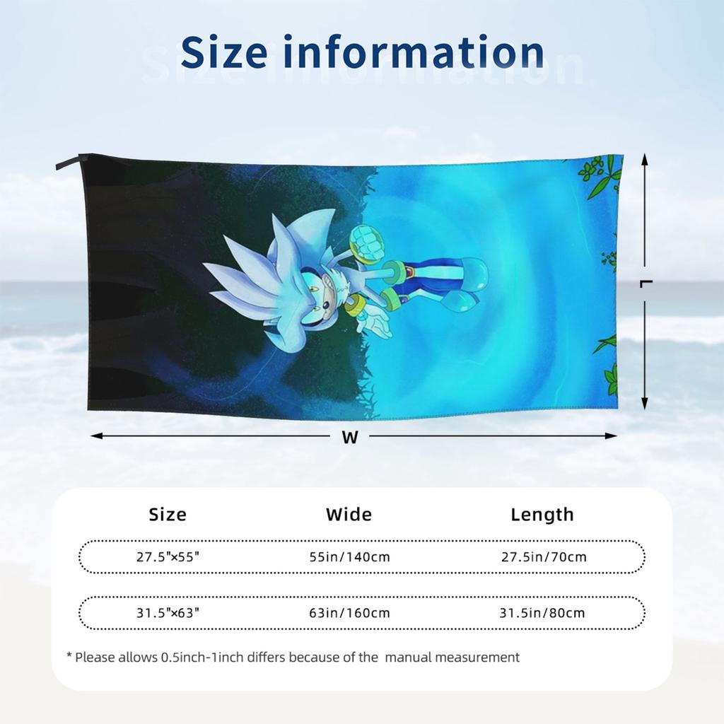 Shadow The Hedgehog Beach Towel Soft Microfiber Quick Dry Absorbent Quick Towels For Swimming